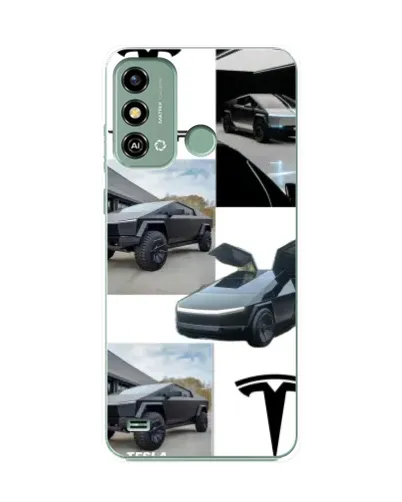 Чохол для ZTE Blade A53 з картинкою «Колаж Cybertruck Tesla»