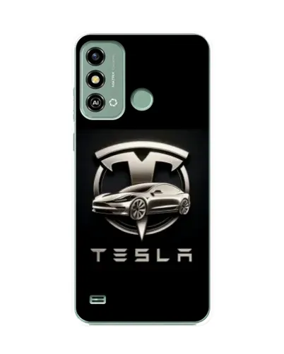 Чохол для ZTE Blade A53 з картинкою «Tesla — срібне авто»