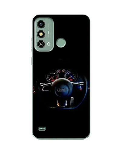 Чехол для ZTE Blade A53 с картинкой «Салон Audi — руль»