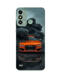 Чехол для ZTE Blade A53 с картинкой «Audi в облаках дыма»