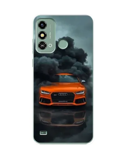 Чехол для ZTE Blade A53 с картинкой «Audi в облаках дыма»
