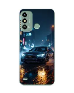 Чехол для ZTE Blade A53 с картинкой «Ночной город и Audi»