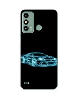 Чохол для ZTE Blade A53 з картинкою «Неоновий контур Lamborghini»