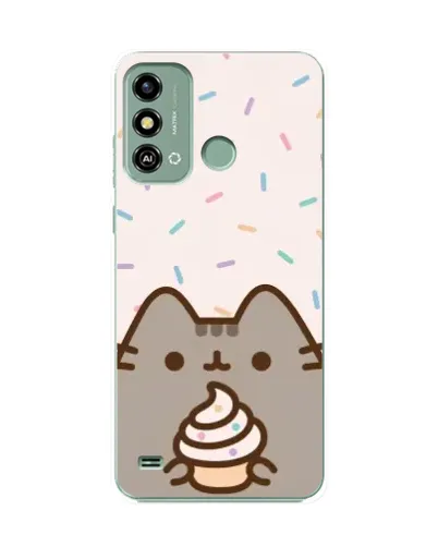 Чехол для ZTE Blade A53 с картинкой «Пушин с кексом»