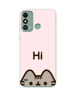 Чехол для ZTE Blade A53 с картинкой «Пушин говорит Hi»