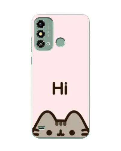 Чехол для ZTE Blade A53 с картинкой «Пушин говорит Hi»