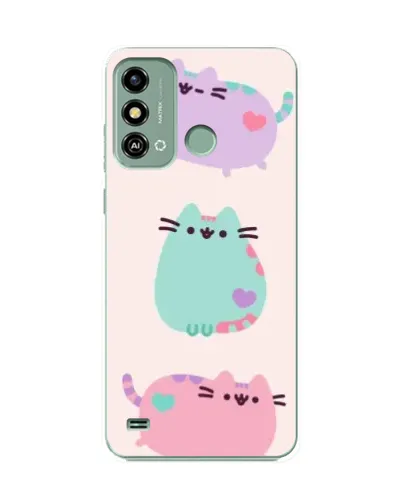 Чехол для ZTE Blade A53 с картинкой «Pusheen трио»