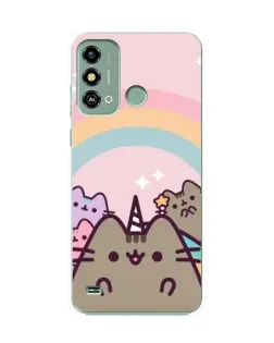 Чехол для ZTE Blade A53 с картинкой «Единорог Pusheen»