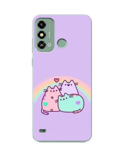 Чехол для ZTE Blade A53 с картинкой «Радужные Пушины»