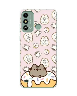Чехол для ZTE Blade A53 с картинкой «Пушин на пончике»
