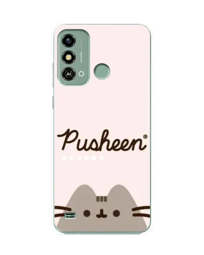 Чехол для ZTE Blade A53 с картинкой «Pusheen логотип»