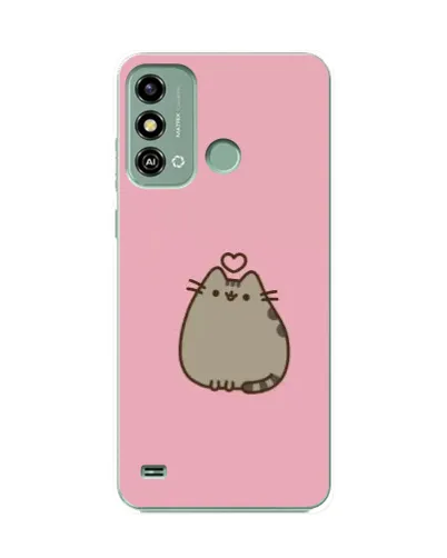 Чехол для ZTE Blade A53 с картинкой «Pusheen сердце»