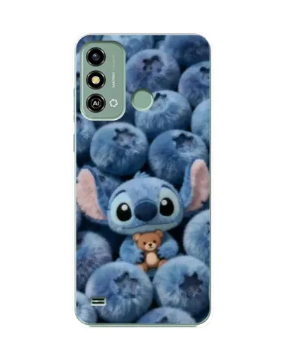 Чехол для ZTE Blade A53 с картинкой «Стич и голубика»