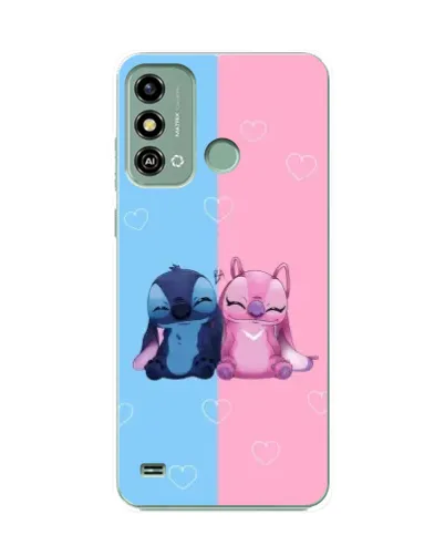 Чехол для ZTE Blade A53 с картинкой «Stitch и Angel Love»