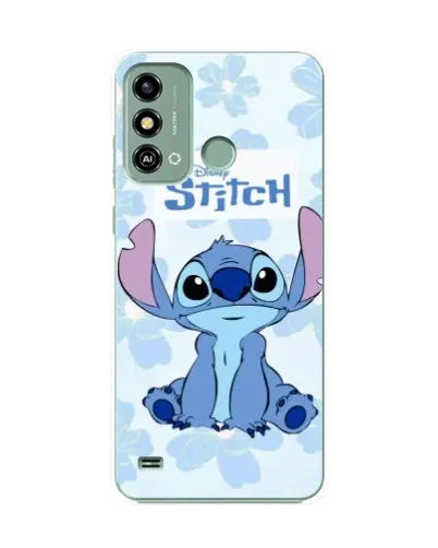 Чехол для ZTE Blade A53 с картинкой «Stitch среди цветов»