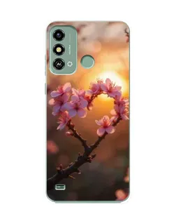 Чохол для ZTE Blade A53 з картинкою «Рожевий цвіт сердечко на тлі заходу» Чохол для ZTE Blade A53 з картинкою «Рожевий цвіт сердечко на тлі заходу»