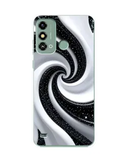 Чохол для ZTE Blade A53 з картинкою «Чорно-біла спіраль»