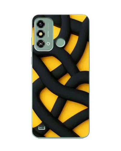 Чохол для ZTE Blade A53 з картинкою «Чорне жовте переплетення» Чохол для ZTE Blade A53 з картинкою «Чорне жовте переплетення»