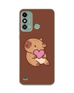 Чохол для ZTE Blade A53 з картинкою «Капібара з серцем»