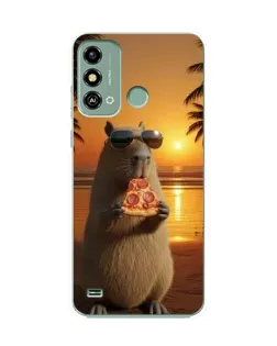 Чохол для ZTE Blade A53 з картинкою «Капібара з піцою»