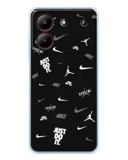 Чехол для ZTE Blade A54 с картинкой «Nike Black Pattern»