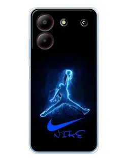 Чехол для ZTE Blade A54 с картинкой «Jordan Neon Blue»