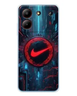 Чехол для ZTE Blade A54 с картинкой «Техногенный стиль Nike»
