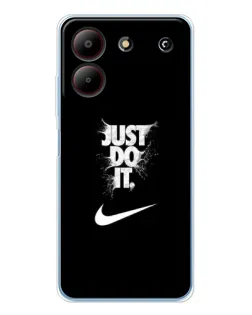 Чехол для ZTE Blade A54 с картинкой «Текстовый принт Nike»