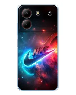 Чехол для ZTE Blade A54 с картинкой «Огненный логотип Nike»