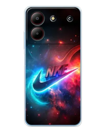 Чехол для ZTE Blade A54 с картинкой «Огненный логотип Nike»