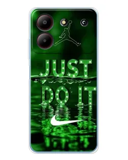 Чехол для ZTE Blade A54 с картинкой «Зеленый неоновый Nike»