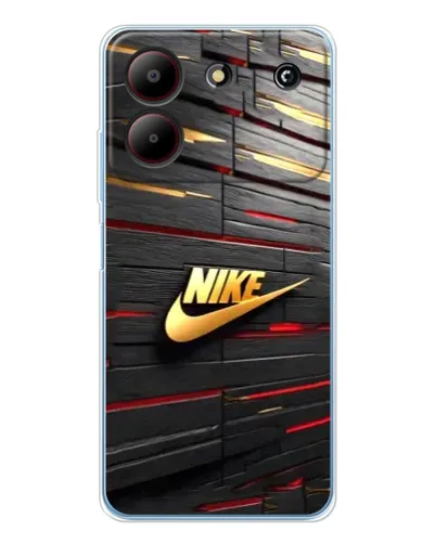 Чехол для ZTE Blade A54 с картинкой «Золотой Nike на металле»