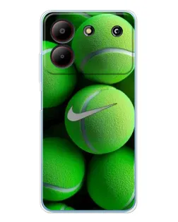 Чехол для ZTE Blade A54 с картинкой «Теннисные мячи Найк»