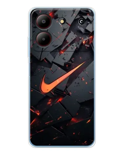 Чехол для ZTE Blade A54 с картинкой «Nike — эффект разломов»
