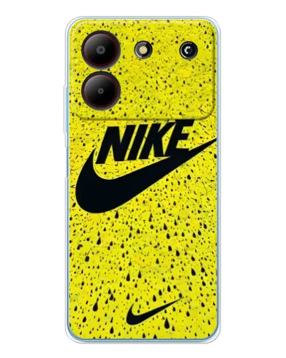 Чехол для ZTE Blade A54 с картинкой «Желтый текстурный Nike»