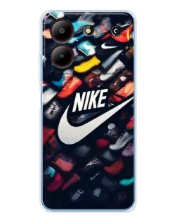 Чехол для ZTE Blade A54 с картинкой «Коллекция кроссовок Nike»