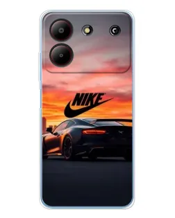 Чехол для ZTE Blade A54 с картинкой «Nike и суперкар»
