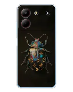 Чехол для ZTE Blade A54 с картинкой «LV — мраморный принт»