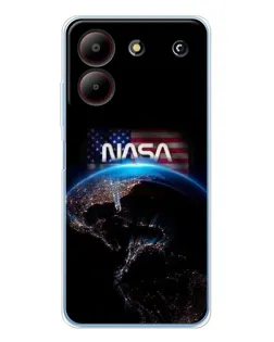 Чехол для ZTE Blade A54 с картинкой «Земля из космоса NASA»
