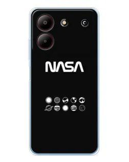 Чехол для ZTE Blade A54 с картинкой «NASA — технический принт»