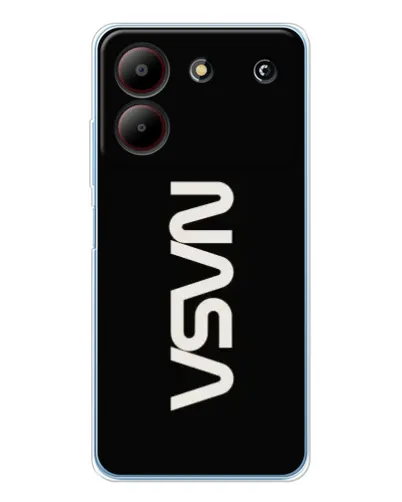 Чехол для ZTE Blade A54 с картинкой «NASA — вертикальный логотип»