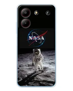 Чехол для ZTE Blade A54 с картинкой «Астронавт на Луне»