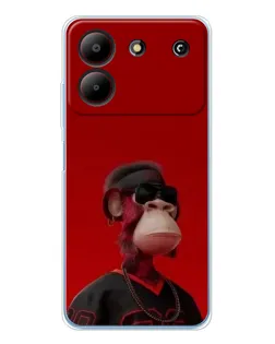Чехол для ZTE Blade A54 с картинкой «Bored Ape в красном» Чехол для ZTE Blade A54 с картинкой «Bored Ape в красном»