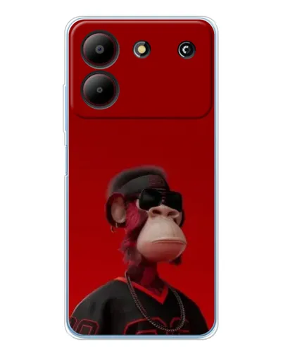 Чехол для ZTE Blade A54 с картинкой «Bored Ape в красном» Чехол для ZTE Blade A54 с картинкой «Bored Ape в красном»