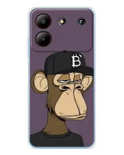 Чехол для ZTE Blade A54 с картинкой «Bored Ape в кепке»