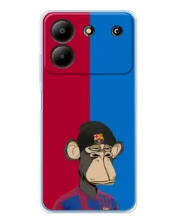 Чехол для ZTE Blade A54 с картинкой «Bored Ape — фанат Барсы»