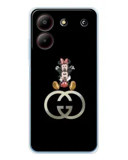 Чехол для ZTE Blade A54 с картинкой «Минни Маус на лого»
