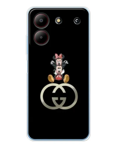Чехол для ZTE Blade A54 с картинкой «Минни Маус на лого»