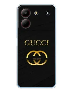 Чехол для ZTE Blade A54 с картинкой «Золотой логотип Gucci»