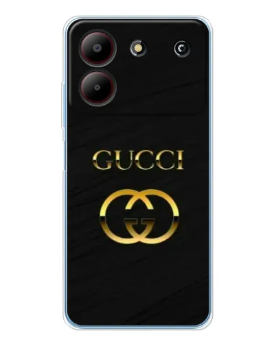 Чехол для ZTE Blade A54 с картинкой «Золотой логотип Gucci»